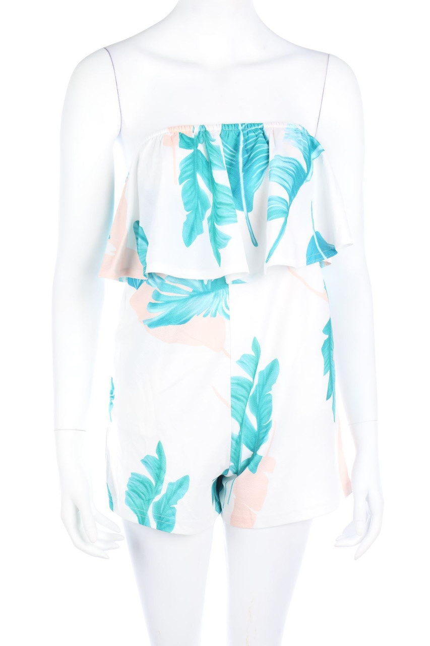 ECOWISH - Bandeau-Playsuit mit Volants - S