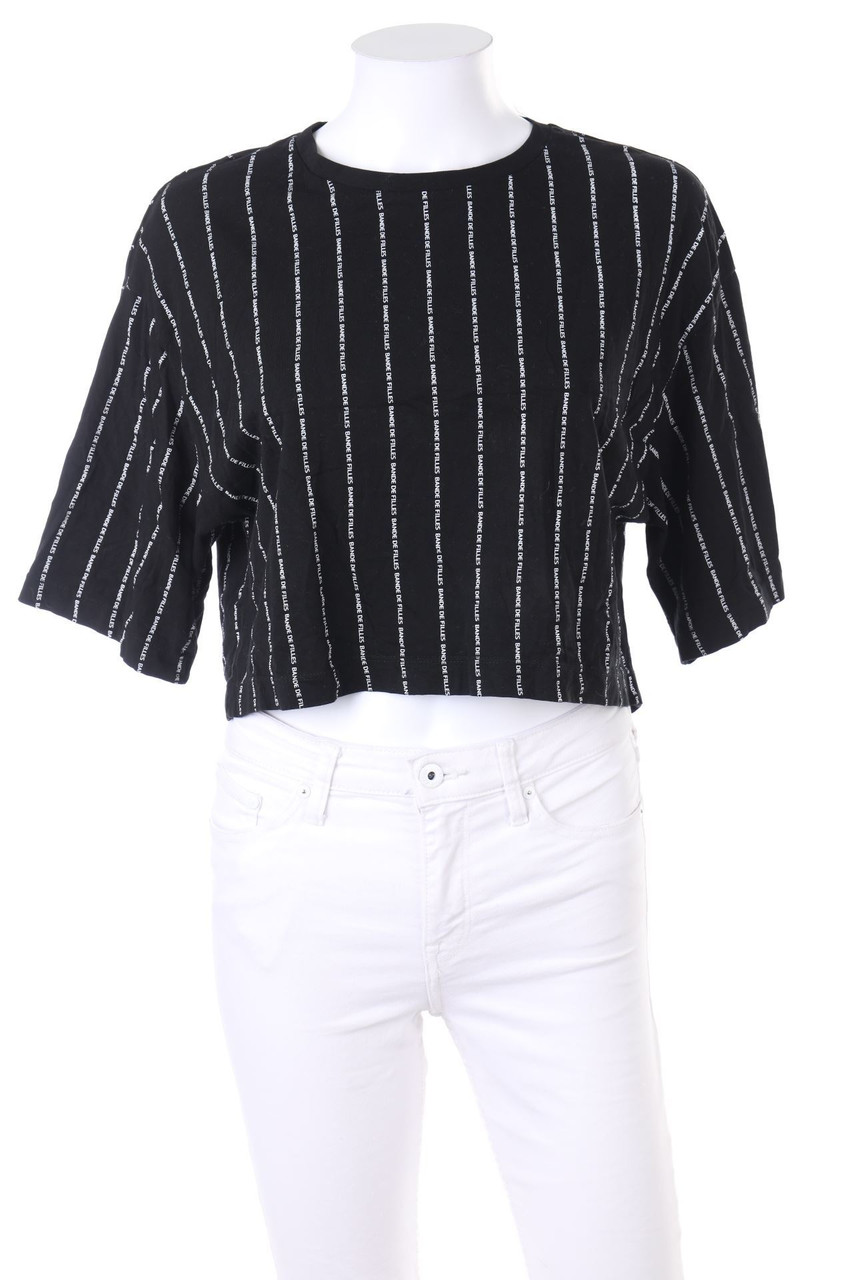 TALLY WEiJL - Cropped-Kurzarm-Shirt mit Statement-Print - S