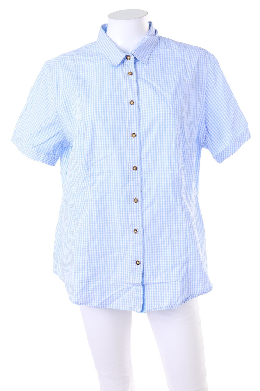 arido - Karo-Hemd-Bluse mit kurzem Ärmel - D 46