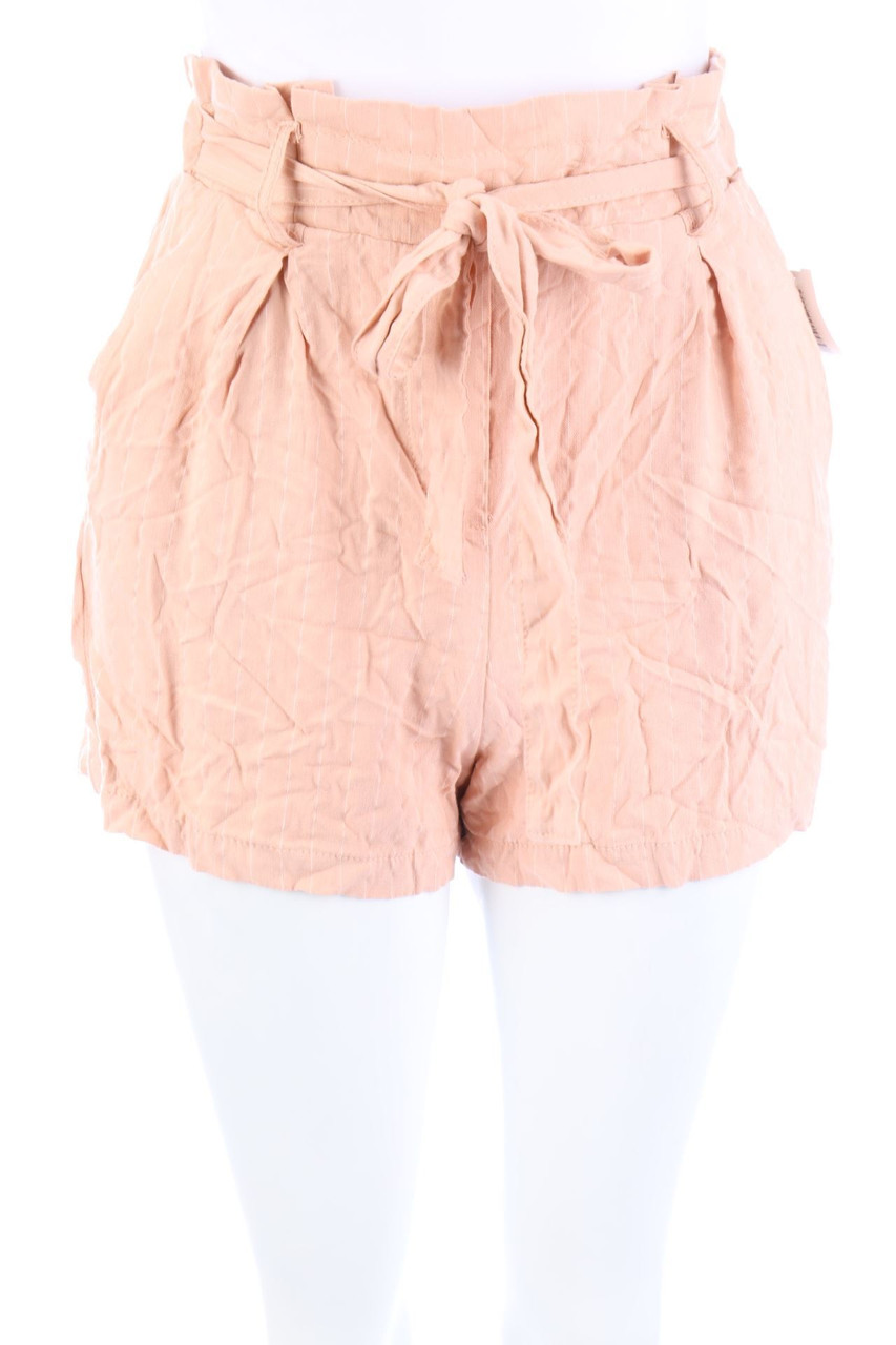 Bershka - Paperbag-Shorts mit Streifen - M