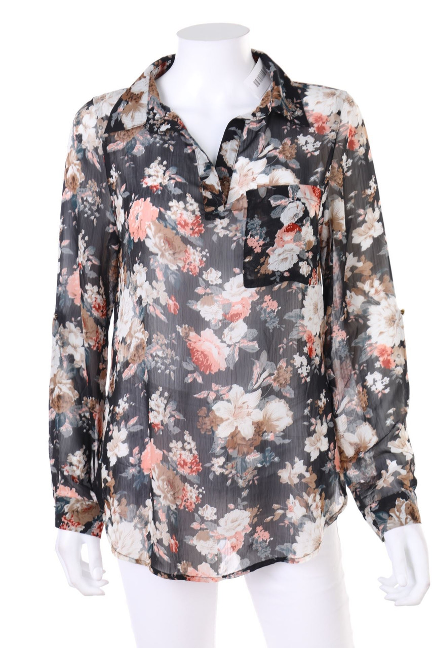 Chicorée - Bluse mit Krempel-Ärmeln - M