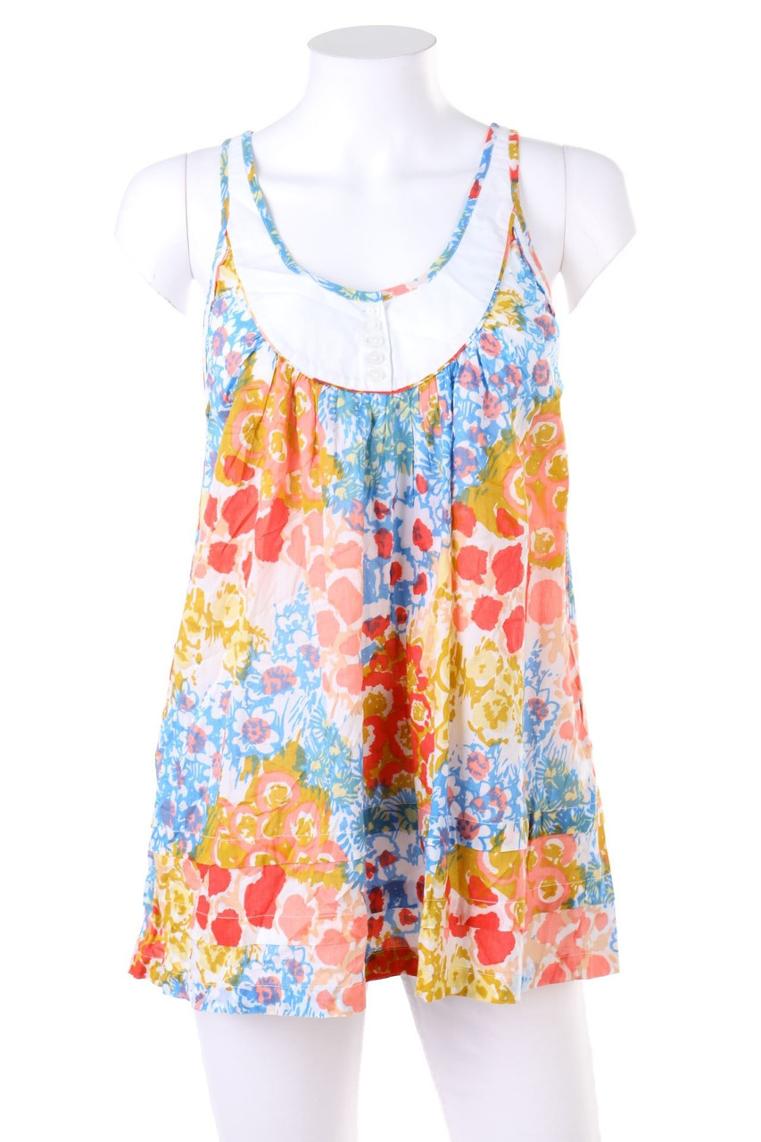 FRENCH CONNECTION - Print-Blusentop aus Baumwolle mit Falten - L