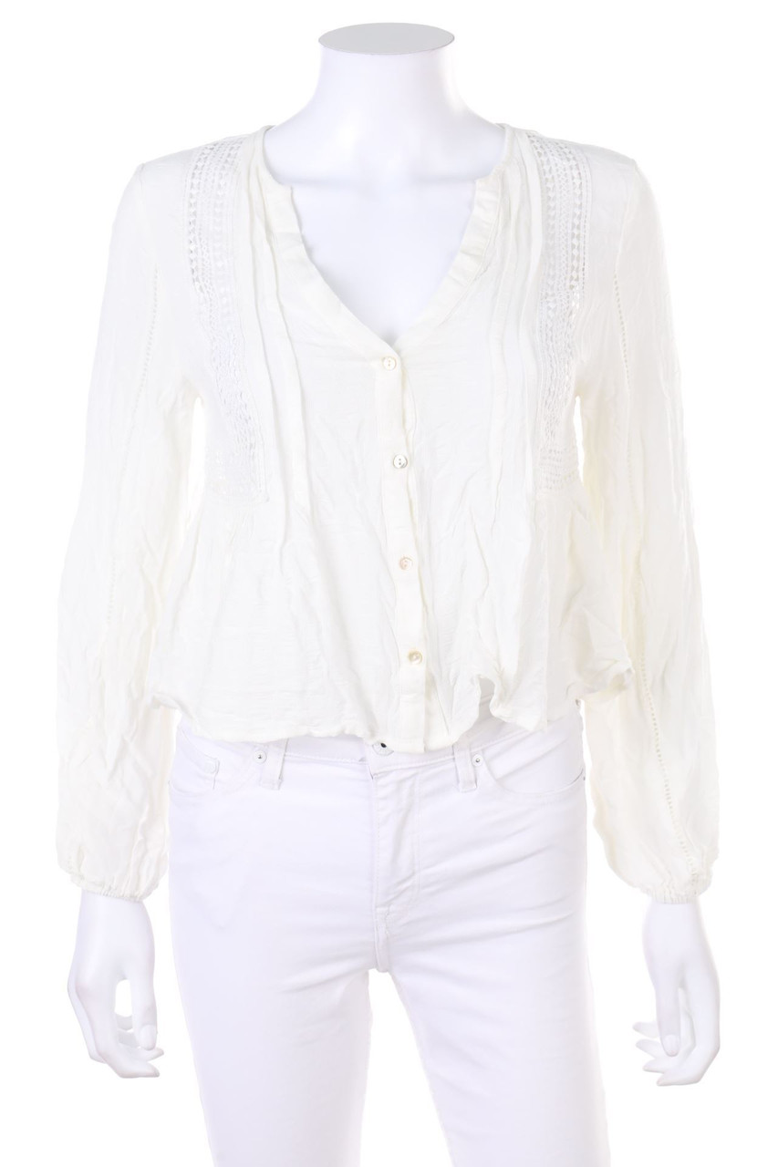 Stradivarius - Bluse mit Häkelspitze - S