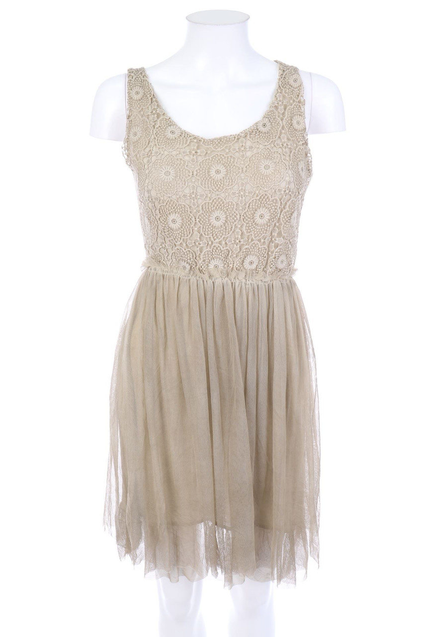 NEW COLLECTION - Kleid aus Mesh mit Spitze - D 36