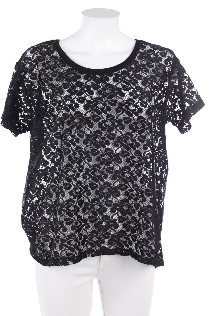 H&M - Spitzen-Kurzarm-Shirt - M