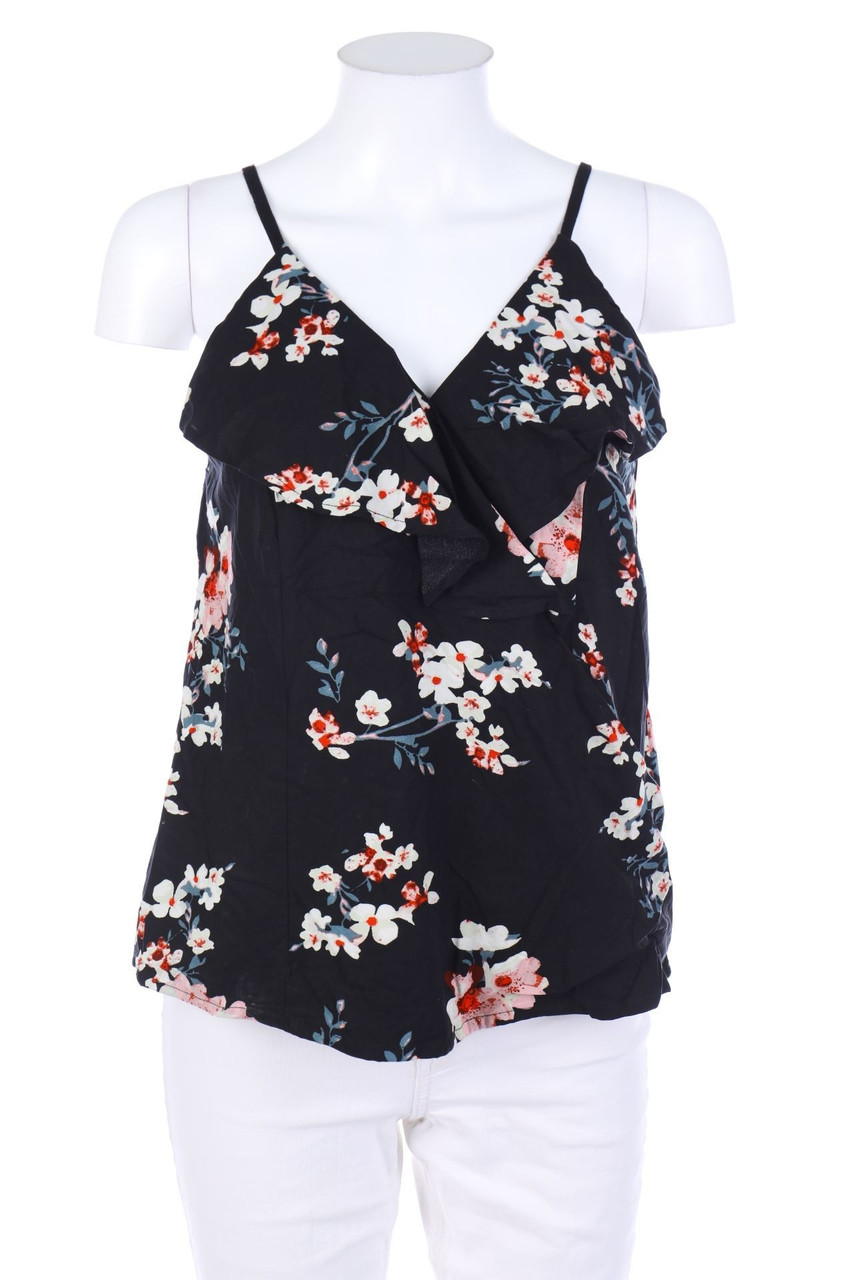 RAINBOW - Blusentop in Wickel-Optik mit Volants - D 38