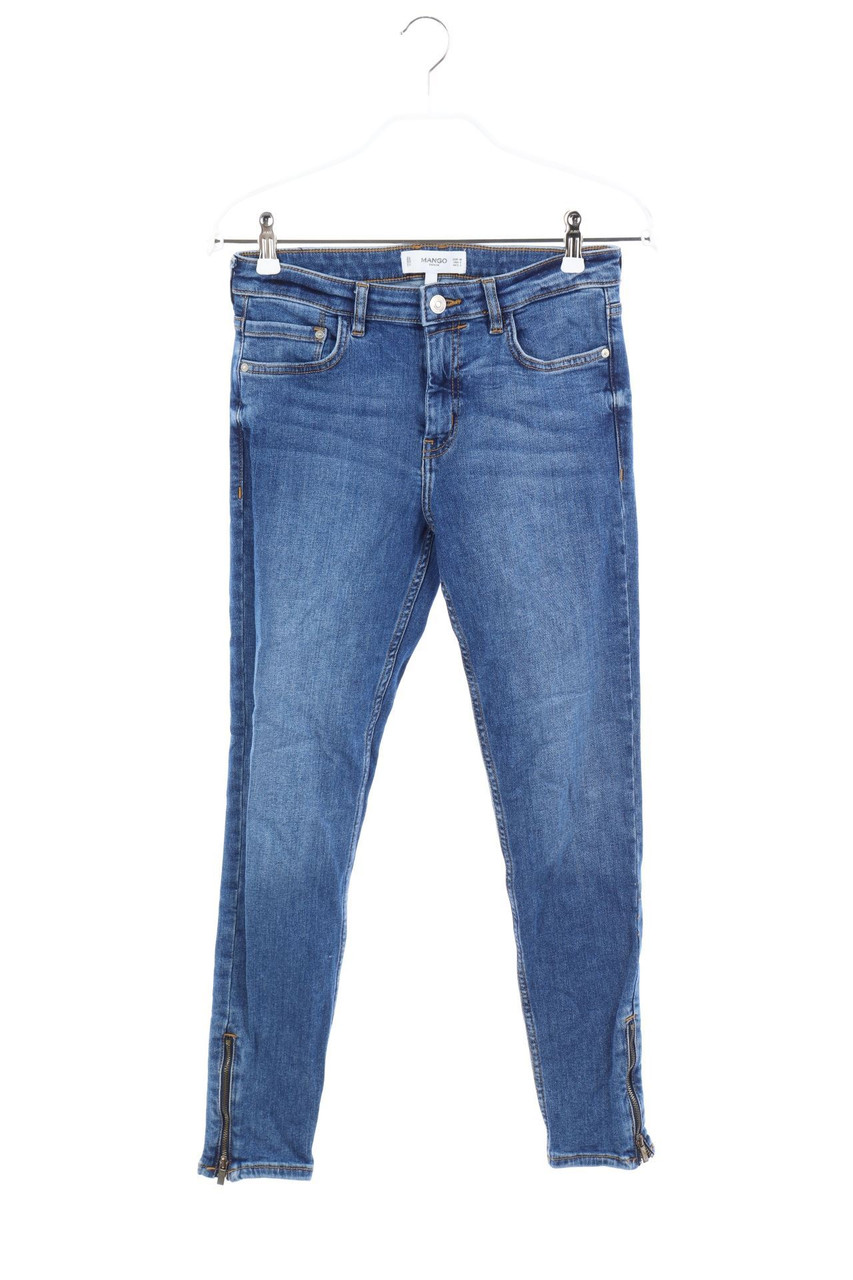 MANGO DENIM - Used Look Skinny-Jeans mit Logo-Patch - D 34