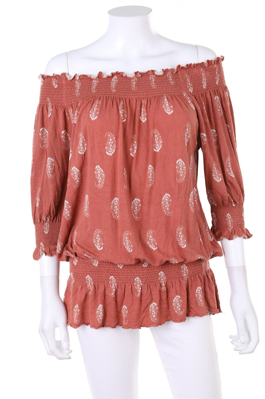 LASCANA - Carmen-Bluse aus Jersey mit Paisley-Print - D 44