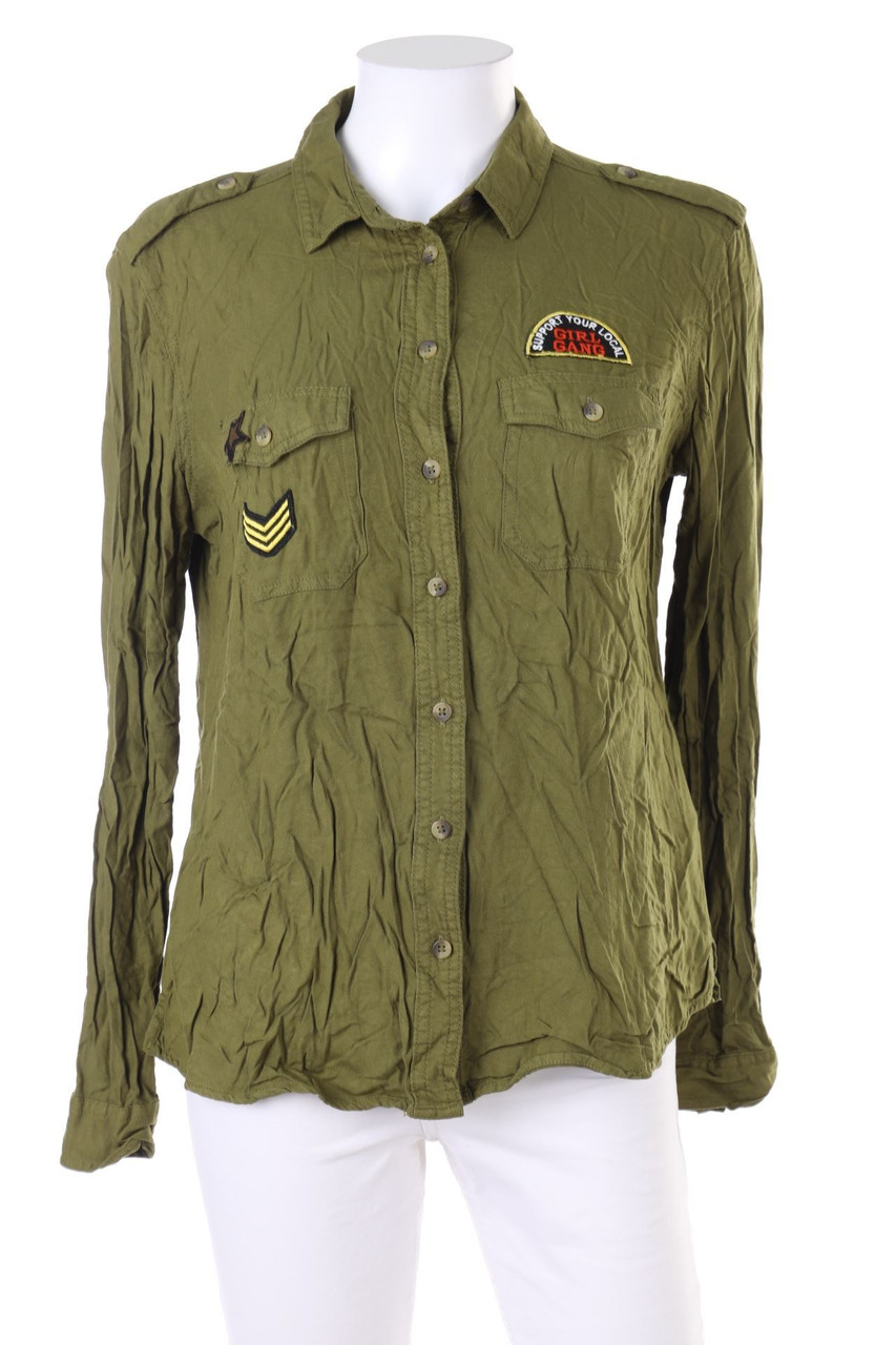 TALLY WEiJL - Hemd-Bluse im Military-Stil mit Stickereien - M