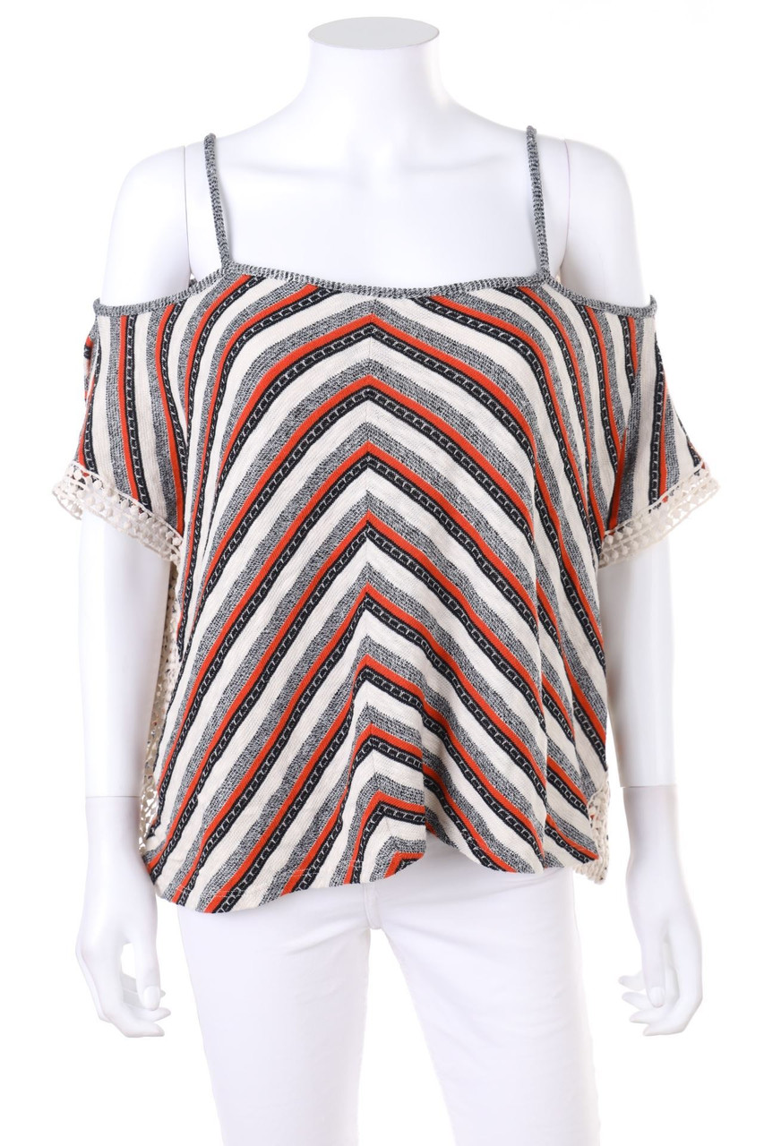 PULL&BEAR - Oversize-Strick-Top im Ethno-Stil - M