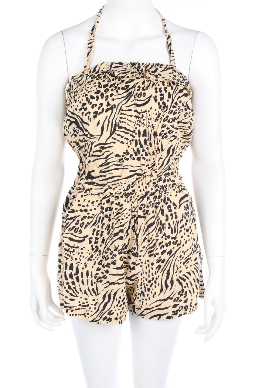 H&M - Neckholder-Playsuit mit Animal-Print - S