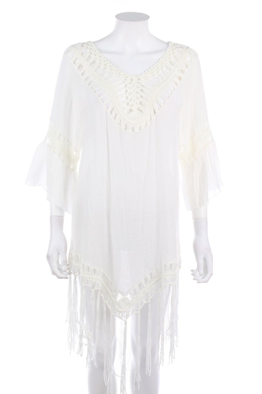 zebra - Strandkleid mit Häkelspitze im Boho-Stil - L