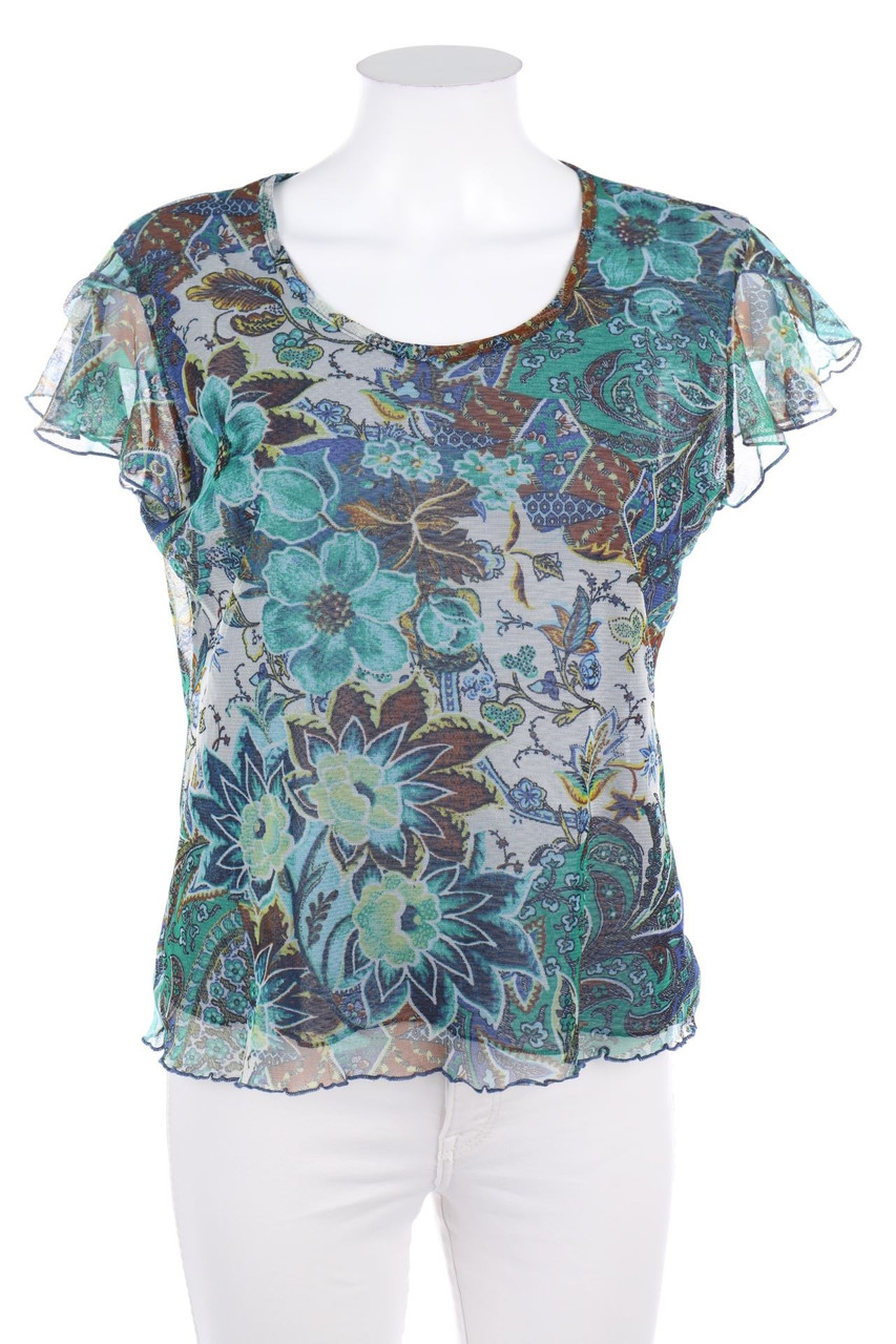 Afibel - Kurzarm-Bluse mit Print - D 40-42
