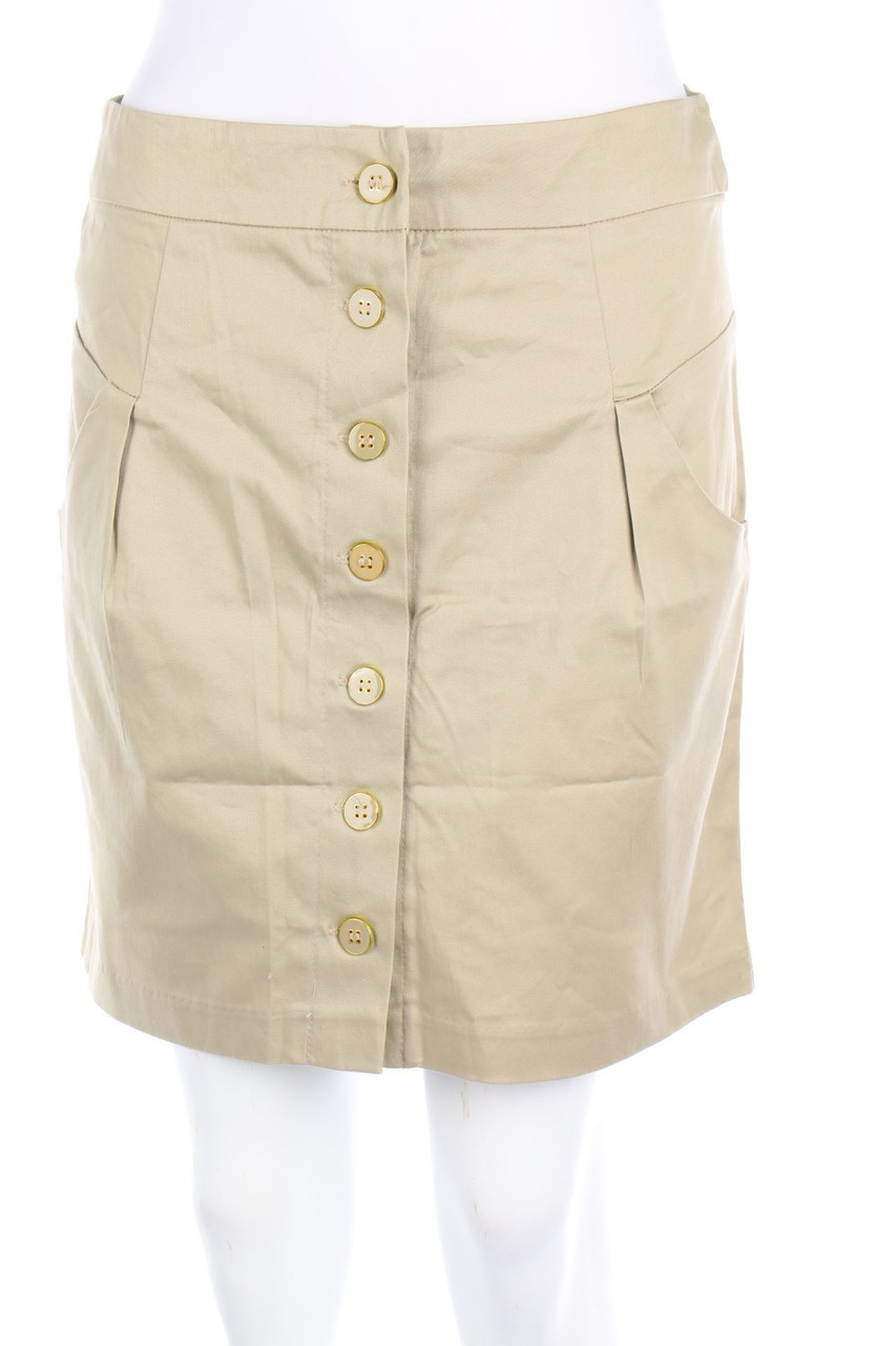 HALLHUBER - Minirock aus Baumwoll-Mix mit Knöpfen - D 38