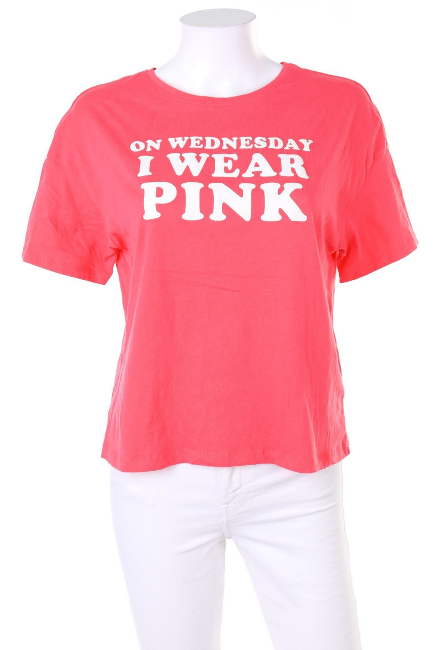 sinsay - Kurzarm-Shirt mit Statement-Print - XS