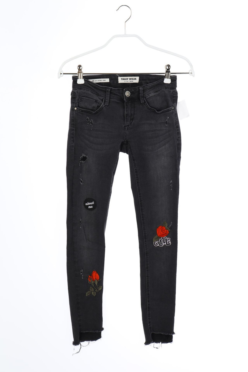 TALLY WEiJL - Destroyed Skinny-Jeans mit Patches - D 34