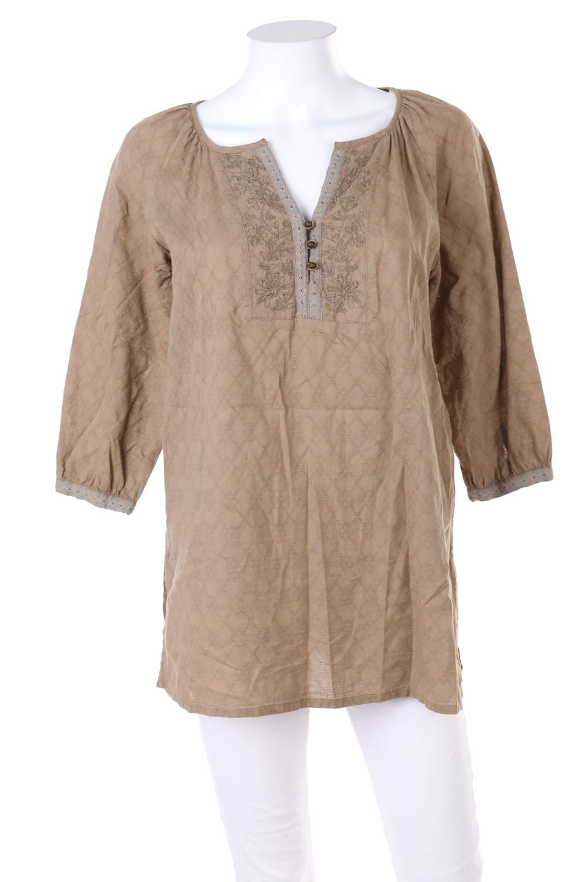 Ohne Label - Bluse mit 3/4-Ärmel mit Stickereien - D 36