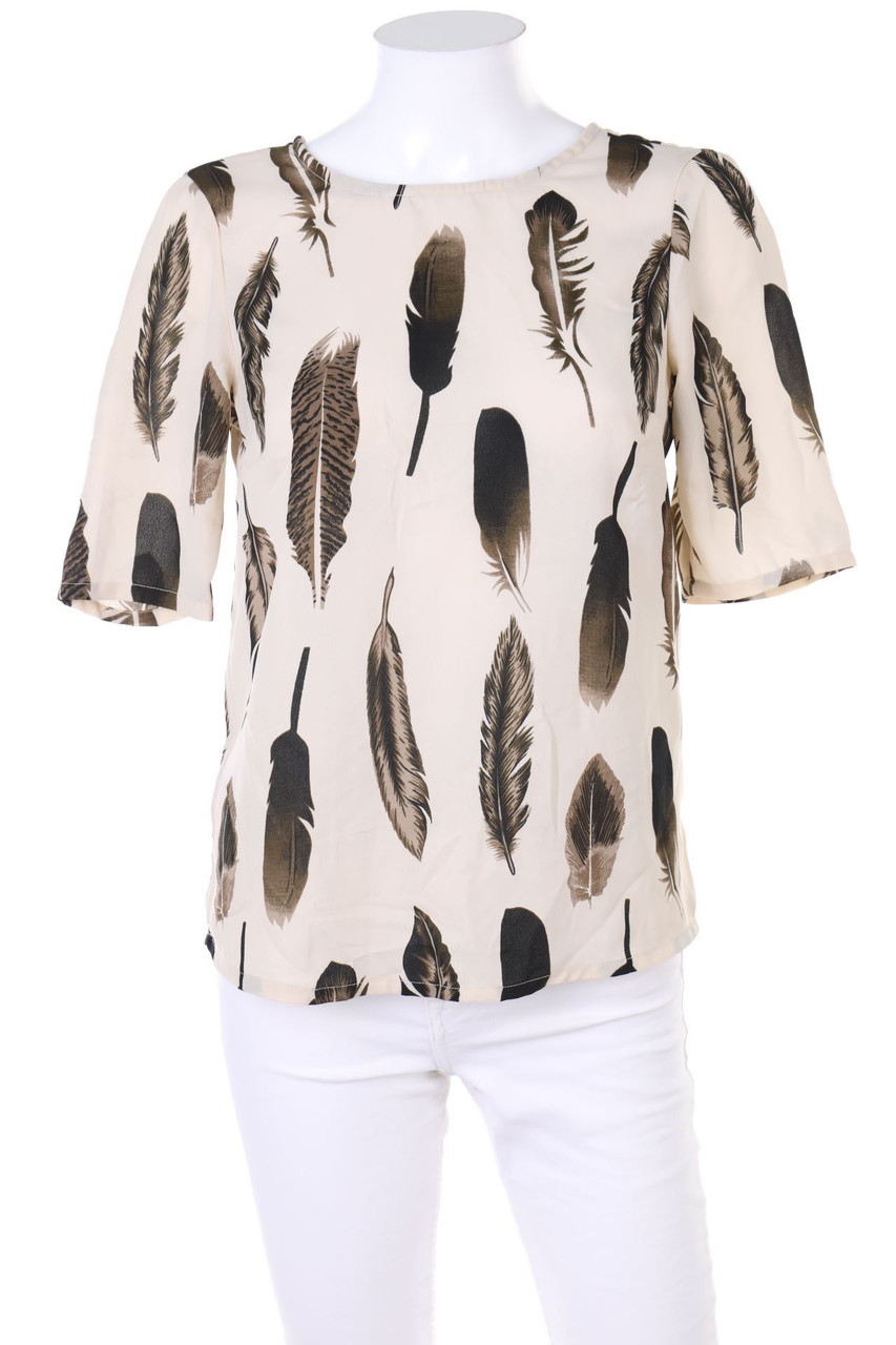 VERO MODA - Kurzarm-Bluse mit Print - XS