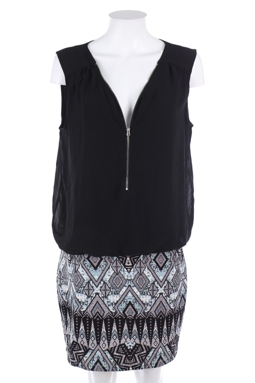 Ohne Label - Print-Kleid mit Reißverschluss - D 44