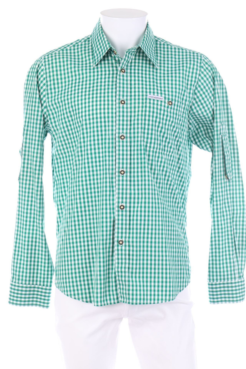 STOCKERPOINT - kariertes Hemd im Trachten-Stil mit Krempel-Ärmeln - M