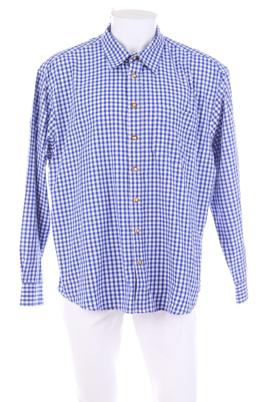 Alphorn - kariertes Hemd im Trachten-Stil - 45