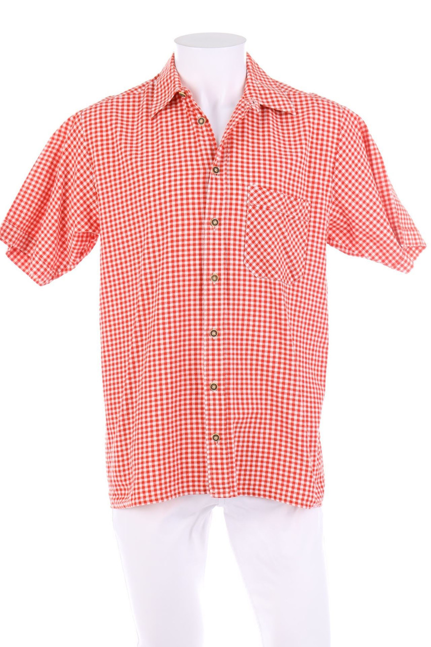 OS Trachten - Trachten-Hemd mit Karo-Muster - M