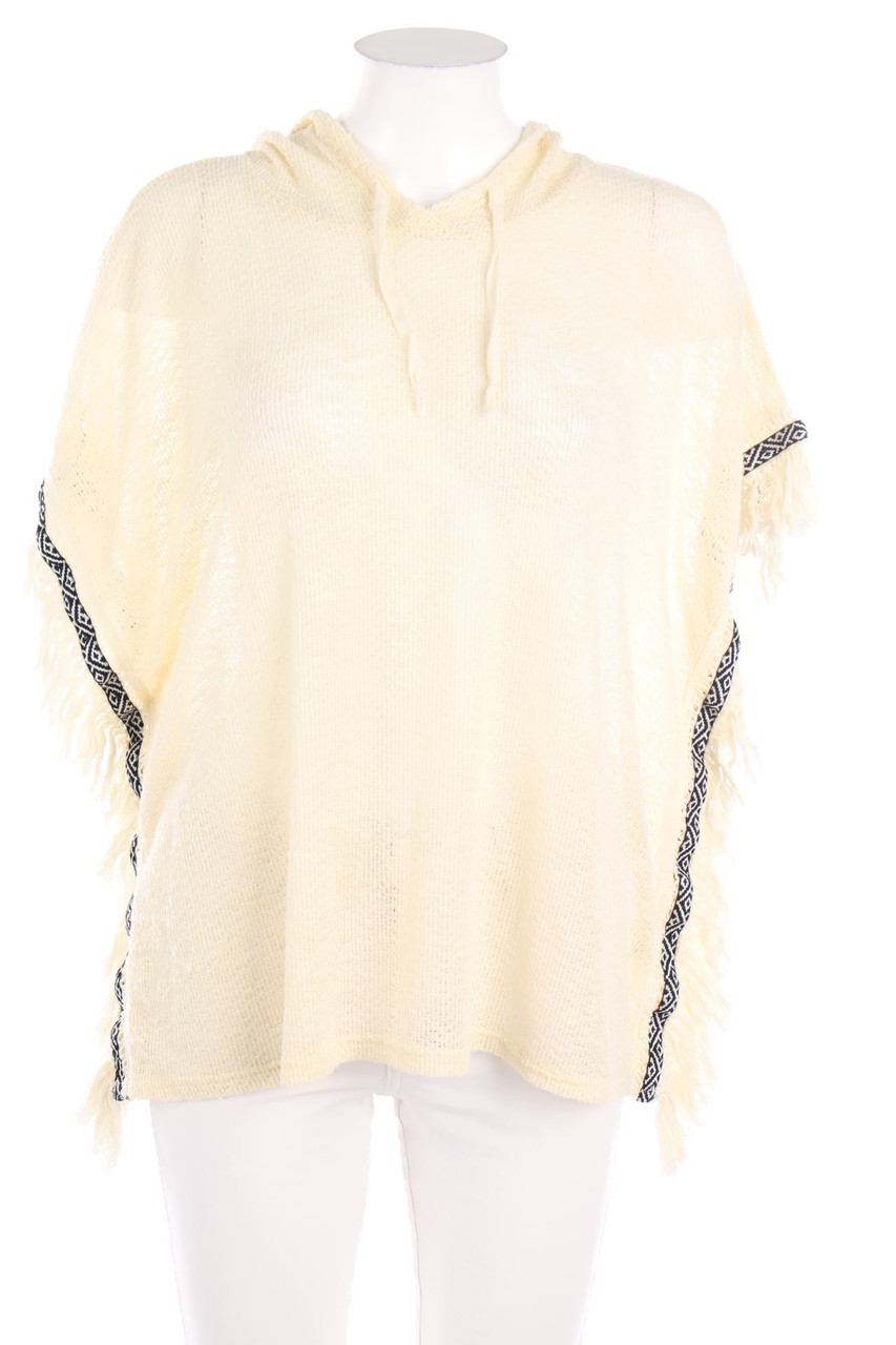 LILY WHITE - Strick-Poncho mit Kapuze - XS