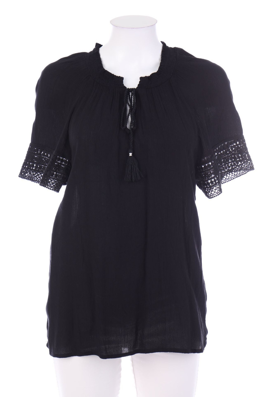 C&A - Kurzarm-Bluse mit Häkelspitze - D 34