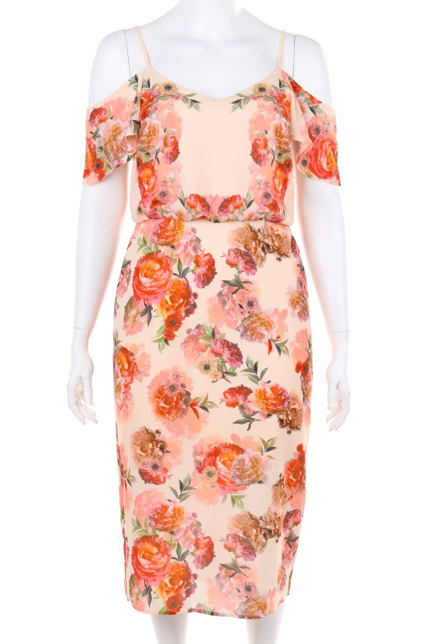 OASIS - Abendkleid mit Blumen-Print - D 42