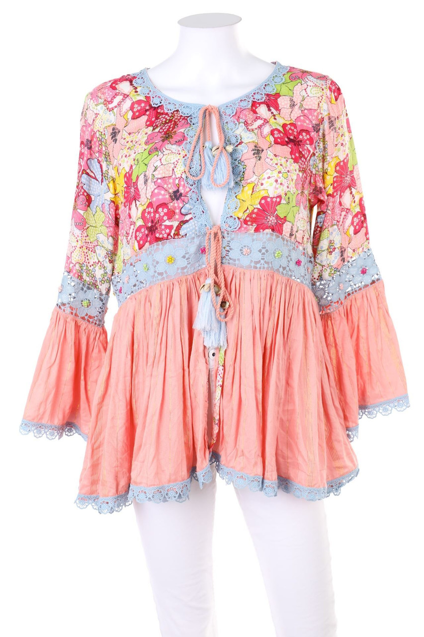 BEATNIK PHILOSOPHY - Boho-Bluse mit Quasten - S