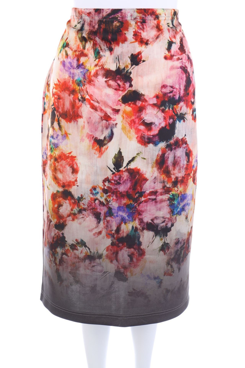 SECONDHAND - Rock mit Blumen-Print - L