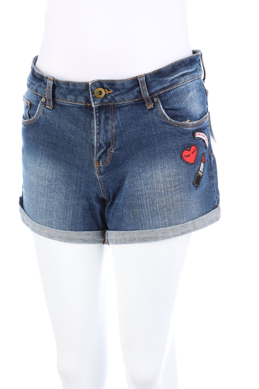 esmara - Used Look Jeans-Shorts mit Patches - D 38