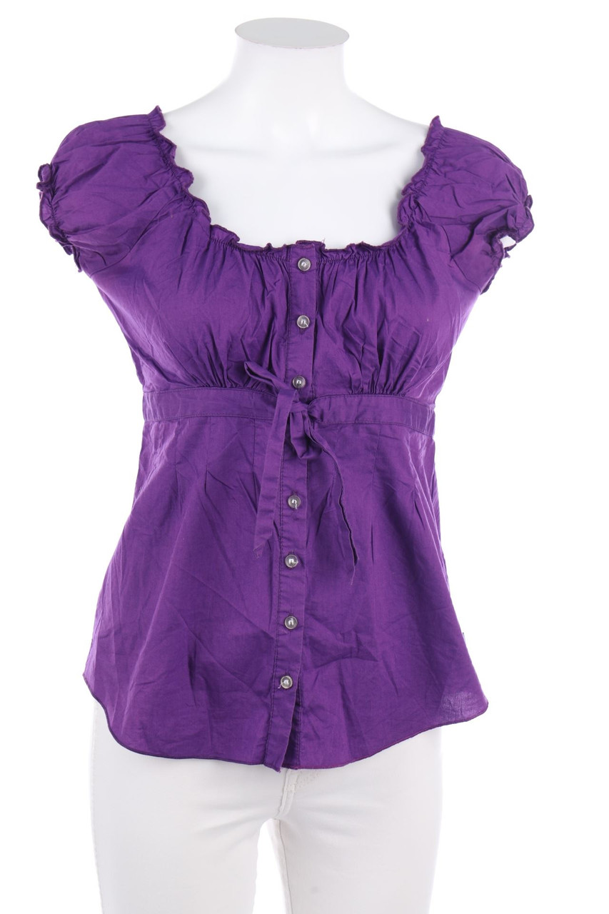 DEPT - Kurzarm-Bluse mit Volants - S