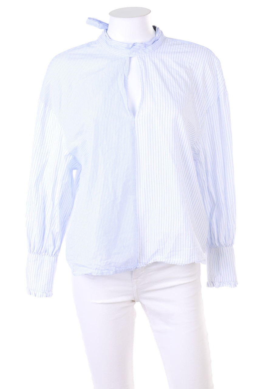 ZARA - Streifen-Bluse mit überschnittener Schulter - XS