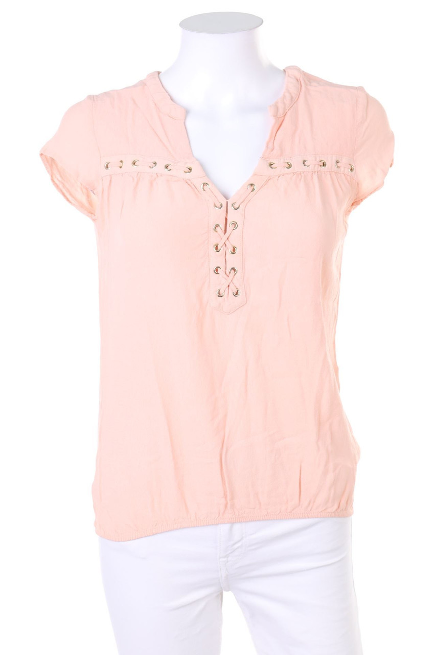 BRÉAL - Kurzarm-Bluse mit Schnürung - D 36