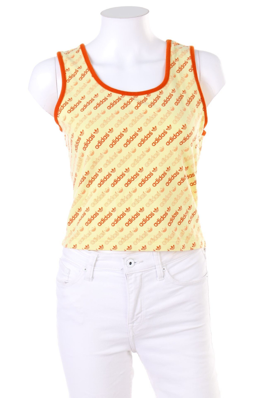 adidas - Top mit Logo-Print aus Baumwoll-Mix - D 40