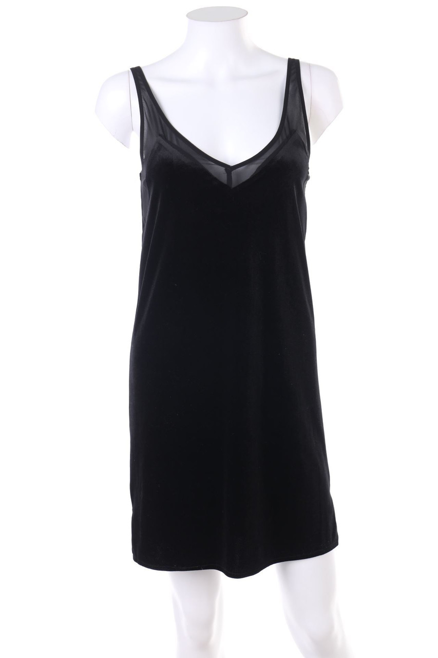 MANGO - Kleid aus Samt mit Mesh-Einsatz - XS