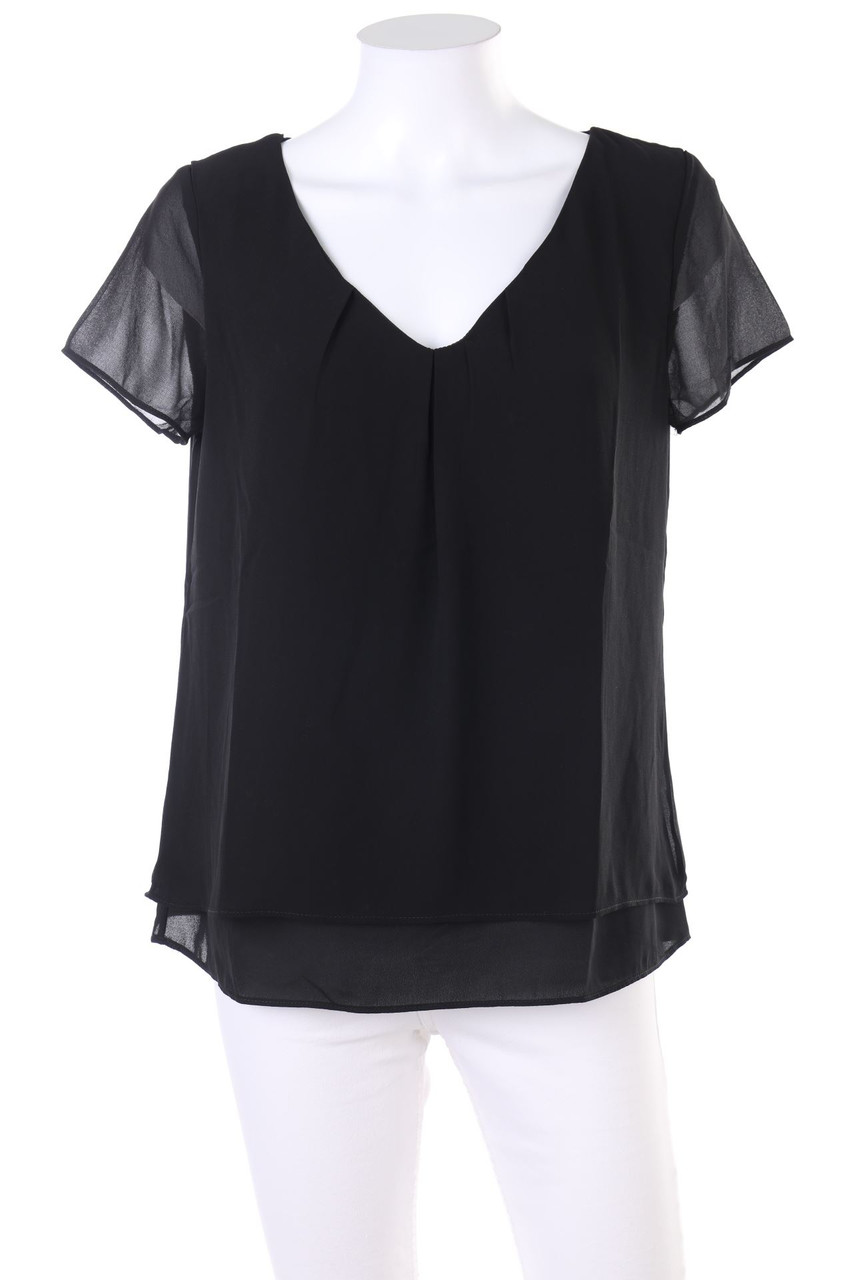 Chicorée - Kurzarm-Bluse mit Chiffon - S