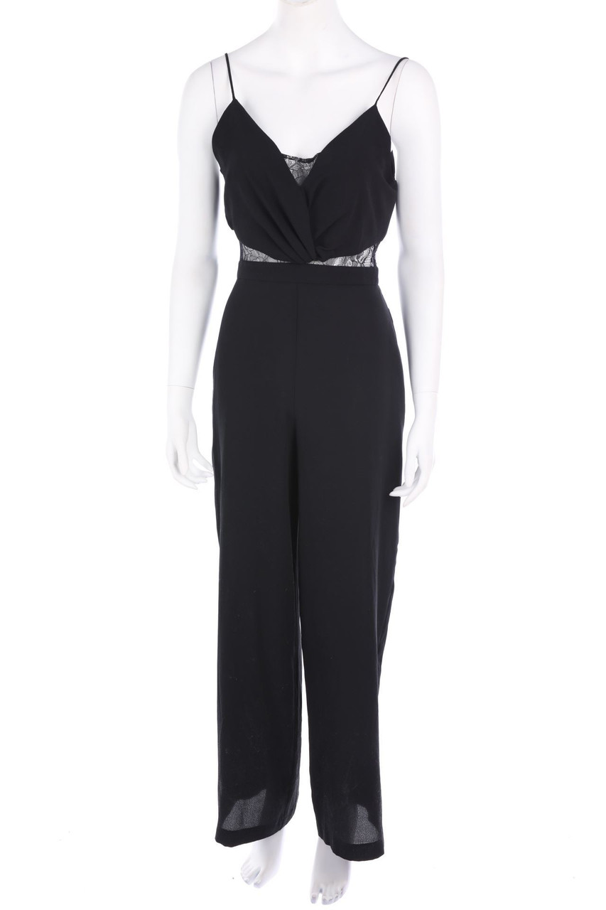 ZARA - Träger-Jumpsuit mit Spitzen-Einsatz - S