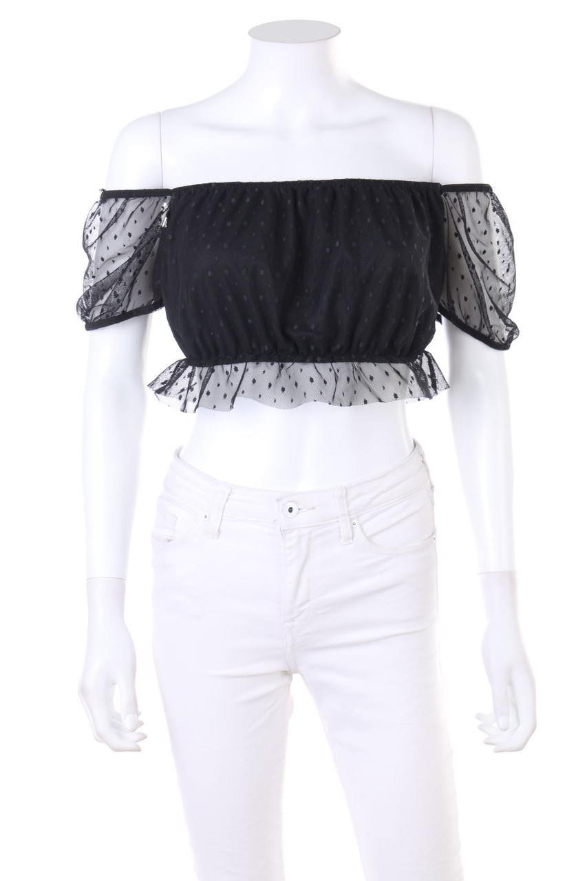 MISSGUIDED - Crop-Top mit Mesh-Einsatz - D 36