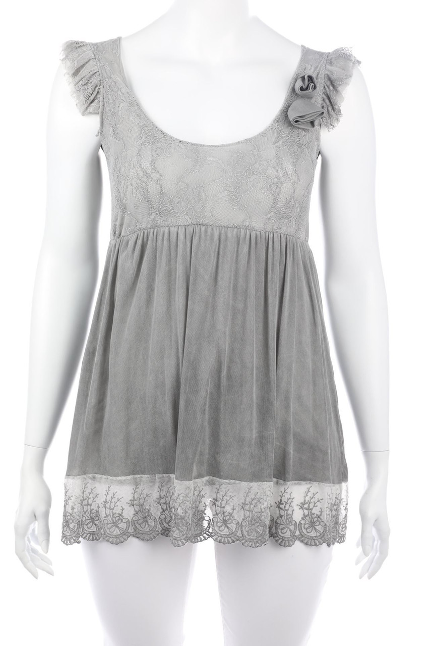 Ohne Label - Blusentop mit Spitze - D 38