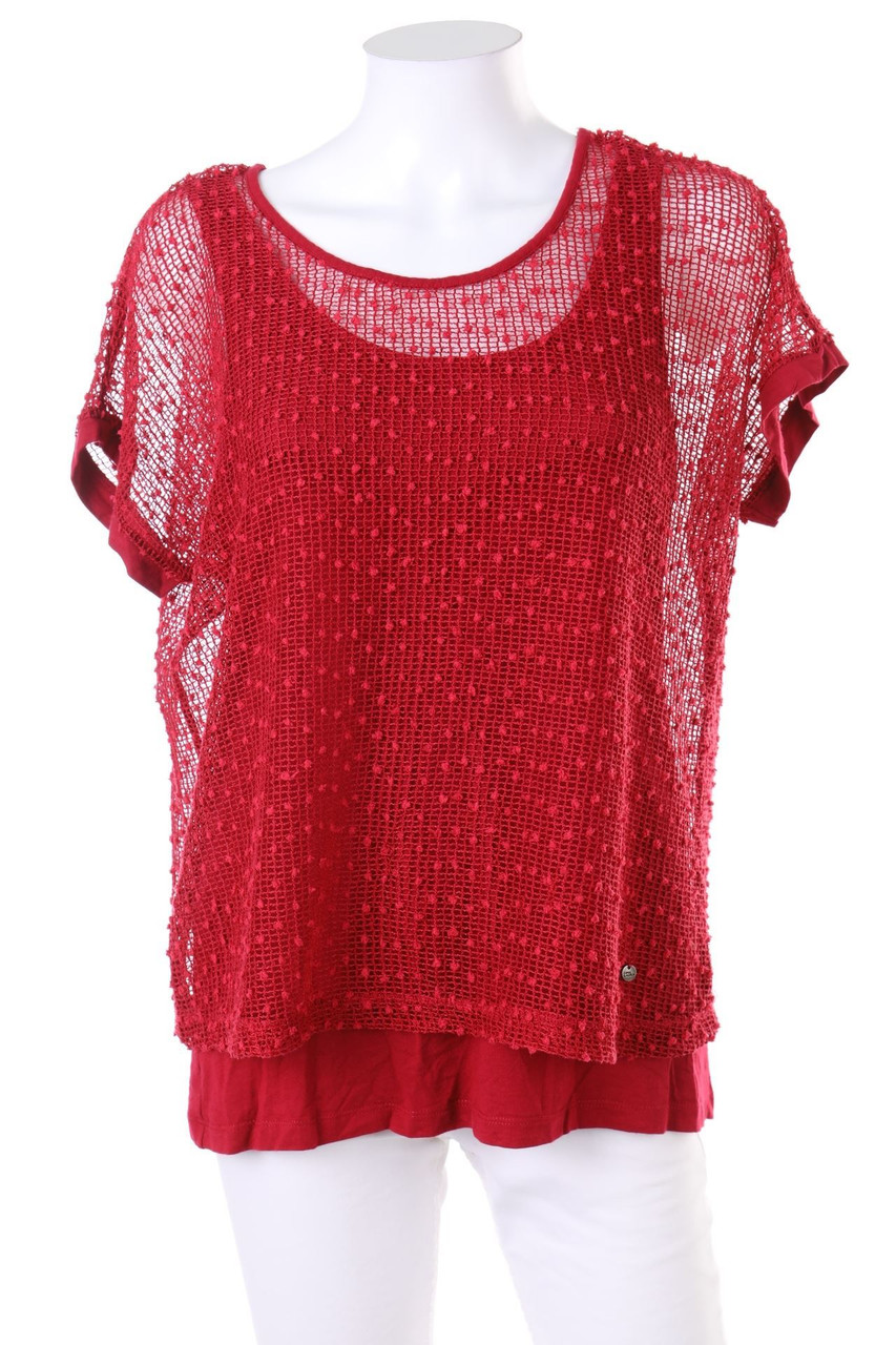 GINA LAURA - Kurzarm-Bluse im Layer Look - D 38