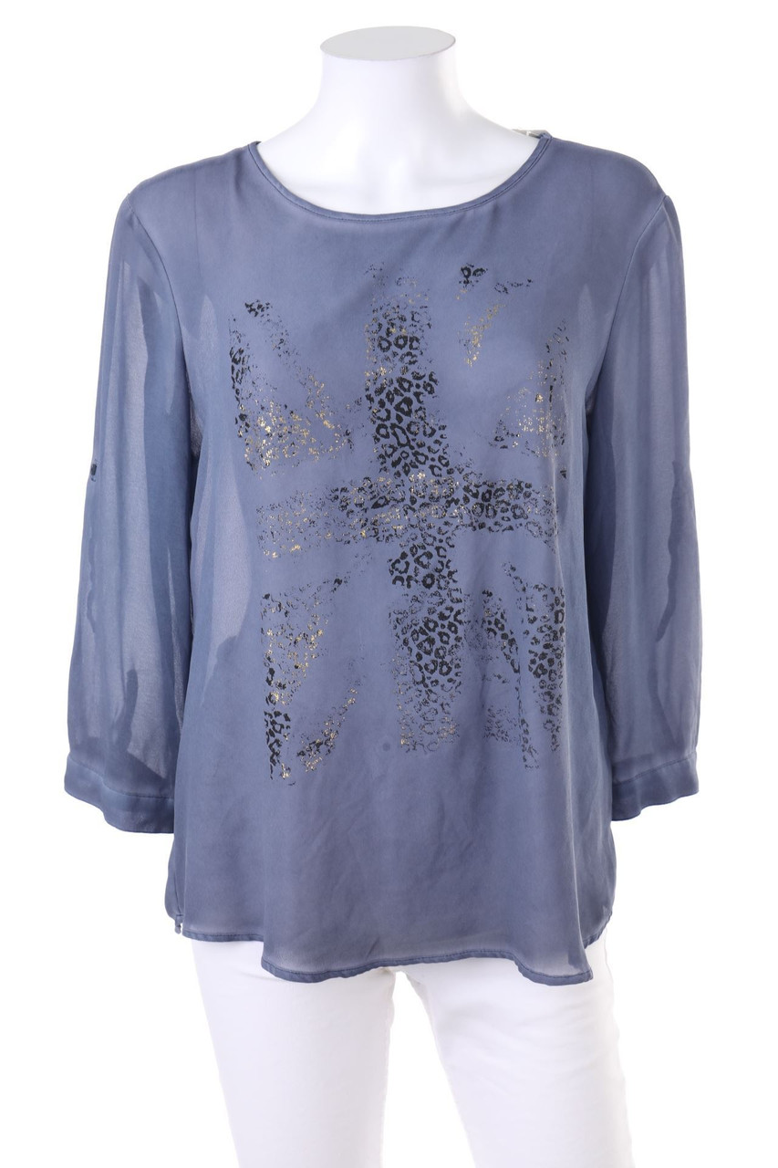 s.Oliver - Bluse mit Krempel-Ärmeln - D 40