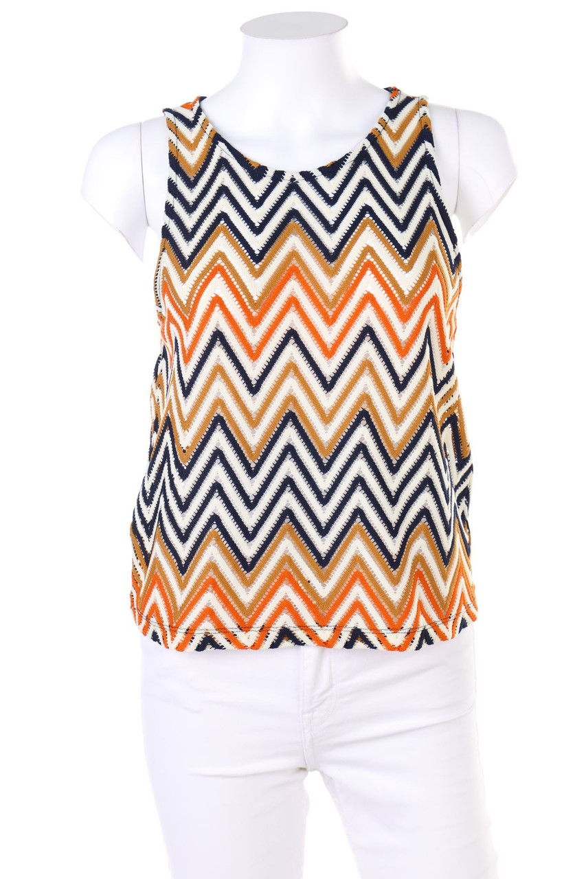 RESERVED - Häkel-Tanktop mit Zickzack-Muster - M
