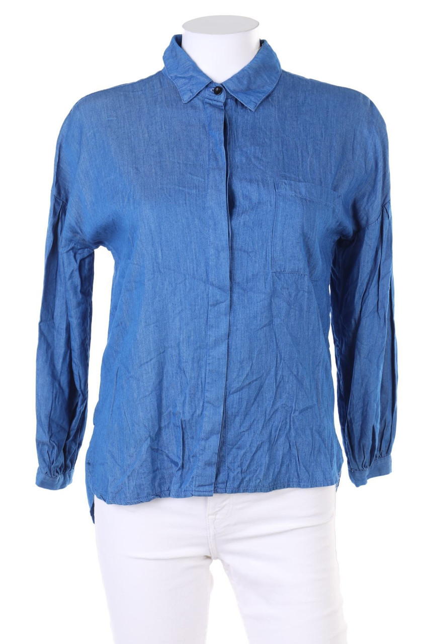 NEW LOOK - Jeans-Bluse aus Viskose-Mix mit 3/4-Ärmel - D 36