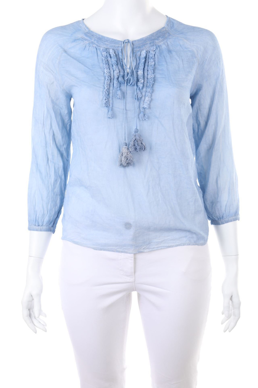 Ohne Label - Boho-Bluse mit Quasten - D 44