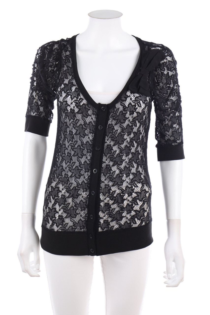 Jennyfer - Spitzen-Cardigan mit Schleife - M