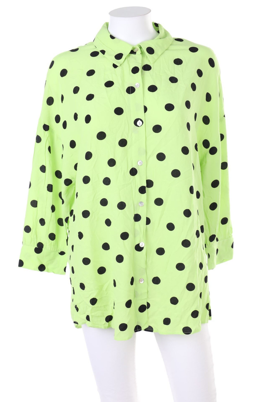 Bershka - Hemd-Bluse mit 3/4-Ärmel mit Polka Dots - M