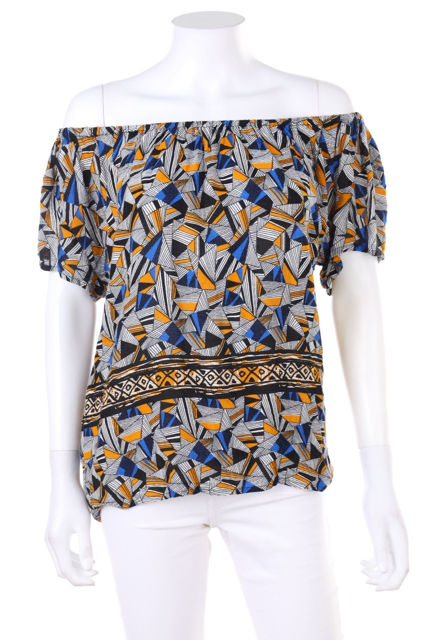 Elodie - Carmen-Bluse mit Print - L