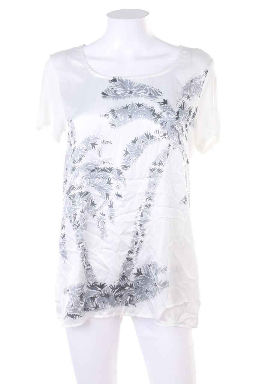 blue motion - Kurzarm-Bluse mit Print - D 36-38